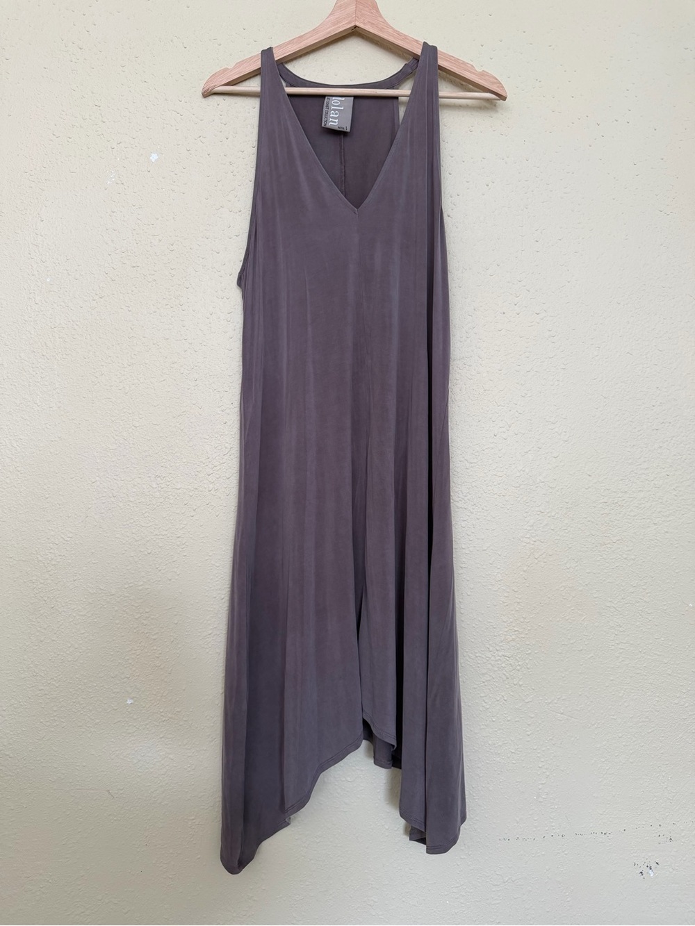 Dolan x Anthropologie | Left Coast Cupro Willa V-Neck Dress - Size Large Petite - Picture 2 of 5